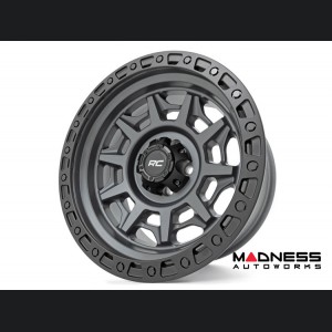 Jeep Custom Wheels (1) - Rough Country - 85 Series - Gunmetal Gray w/ Black Lip - 17 x 9.0 / 5 x 5 / -12 / 4.5" 